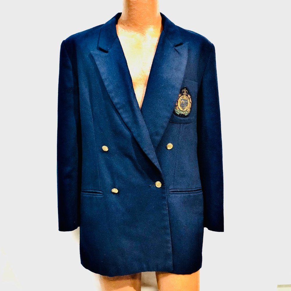 Express Double Breasted Patch Preppy Blazer - image 1